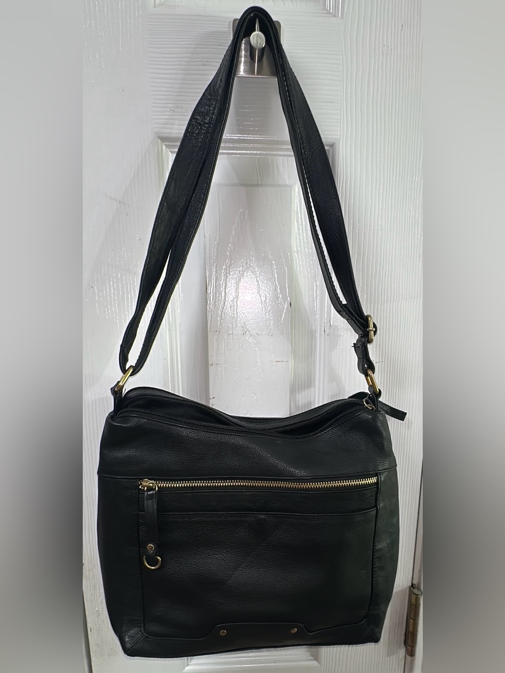Great American Leather Works-Black Leather Shoulder/crossbody 14X10 (Bags24)